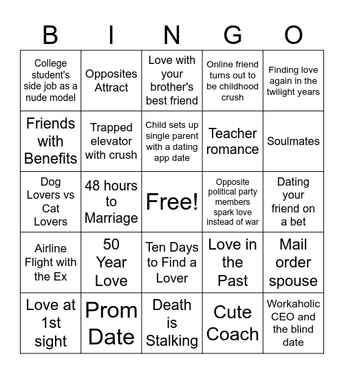 BL Bingo Card