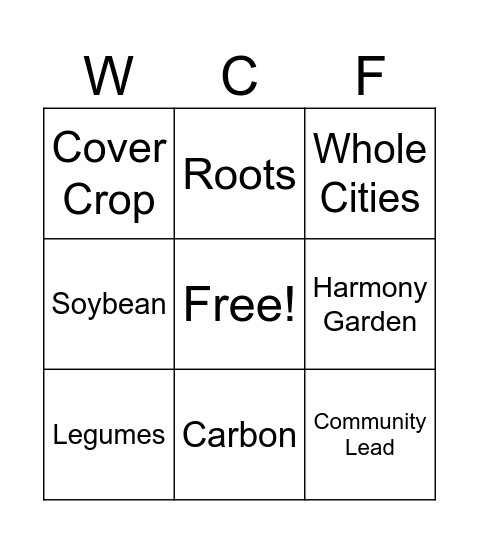 Gardening for Good Bingo Card