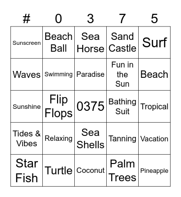 Hot Cashier Summer Bingo Card
