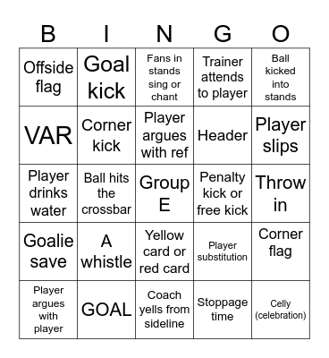 2023 FIFA Women's World Cup BINGO Card