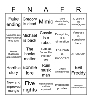 May god have mercy on us Bingo Card