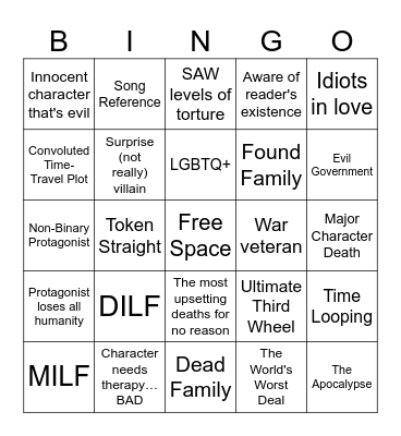 North's Story Tropes Bingo Card