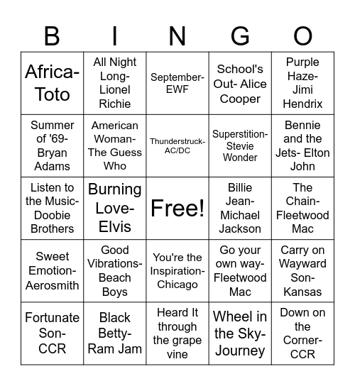 Vinyl Rewind Bingo Card