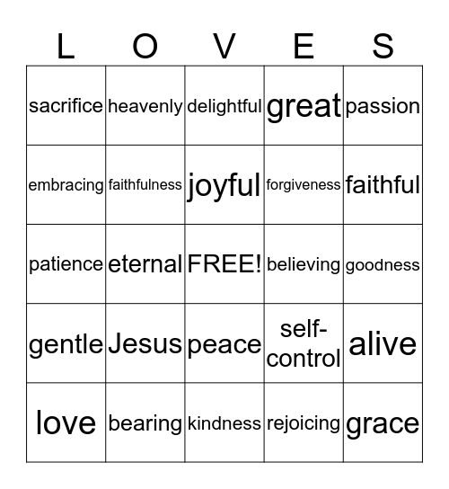 Valentine's Bingo Card