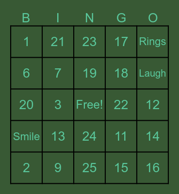 Angela's Bridal Shower Bingo Card