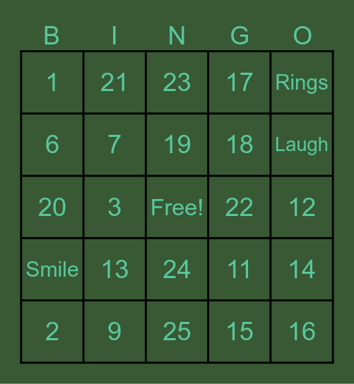 Angela's Bridal Shower Bingo Card