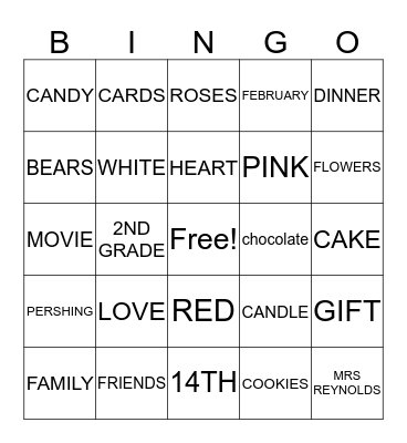 VALENTINE'S DAY Bingo Card