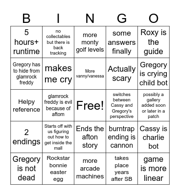 Security breach RUIN Bingo Card
