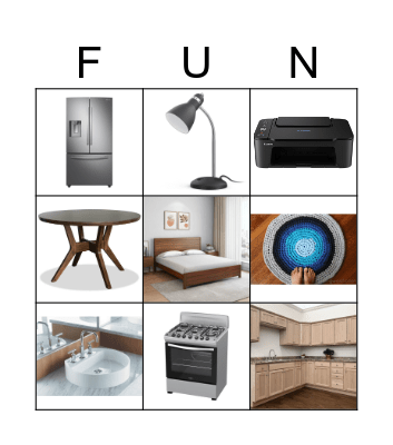 FURNITURE Bingo Card