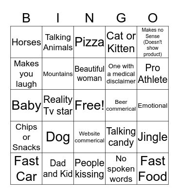 Superbowl 50! Bingo Card