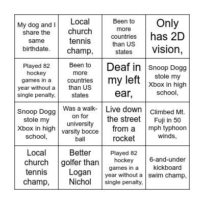 DAB Day 1 Ice Breaker Bingo Card