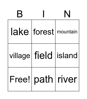 The world around us Bingo Card