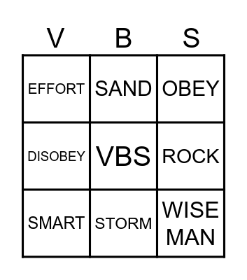 Wise Man Foolish Man Bingo Card