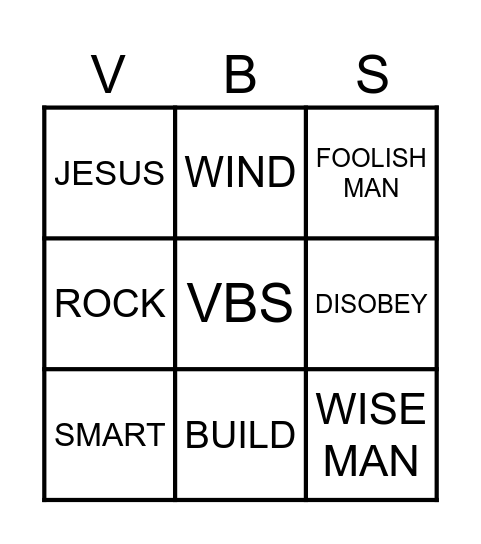 Wise Man Foolish Man Bingo Card