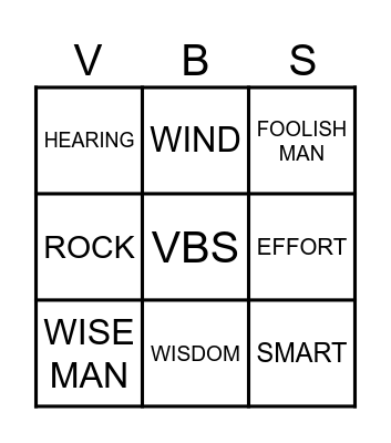 Wise Man Foolish Man Bingo Card