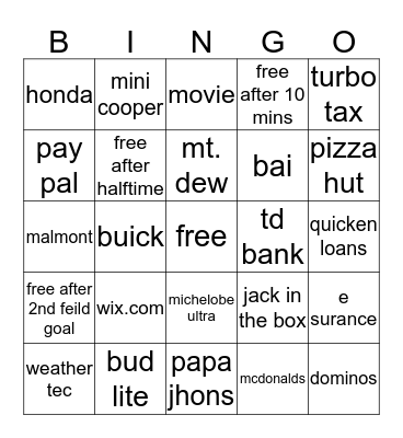 rose Bingo Card