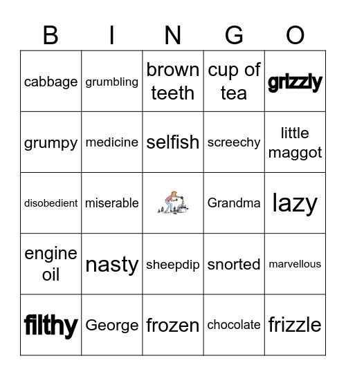 George's Marvellous Medicine Bingo Card