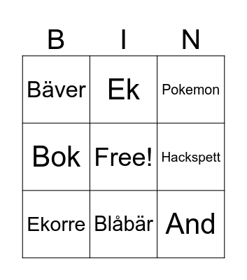 W bingo Card