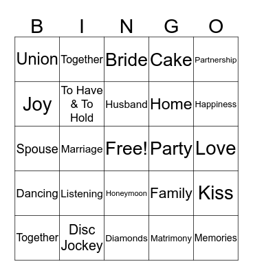 T & T 20th Anniversary Bingo Card