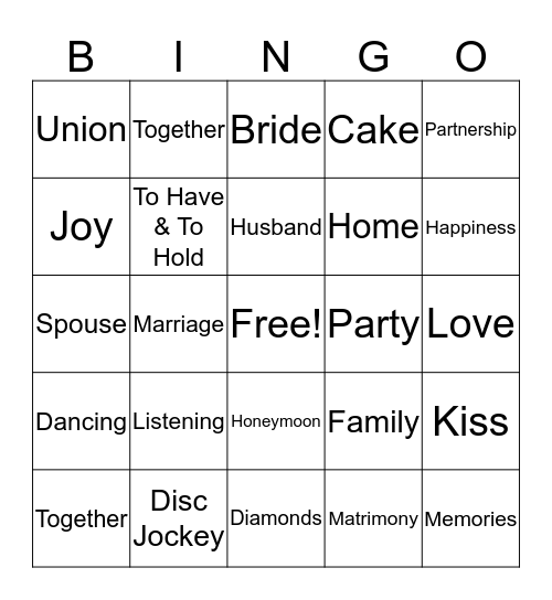 T & T 20th Anniversary Bingo Card