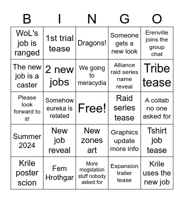 Las Vegas fanfest 2024 Bingo Card
