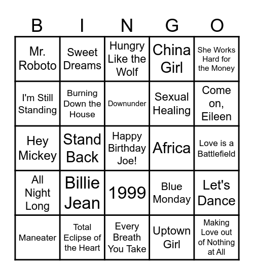 The Year was..1983 Bingo Card