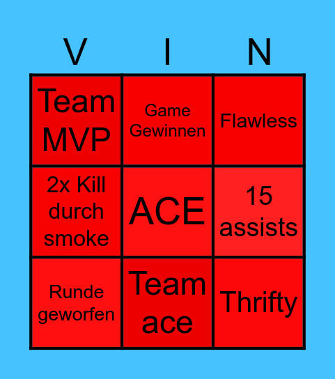 Valorant BIngo Card