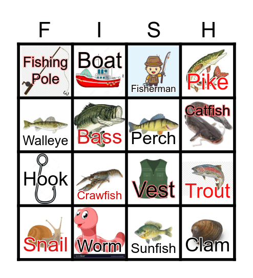 Fish Bingo Card