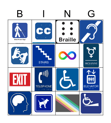 Accessibility Bingo Card