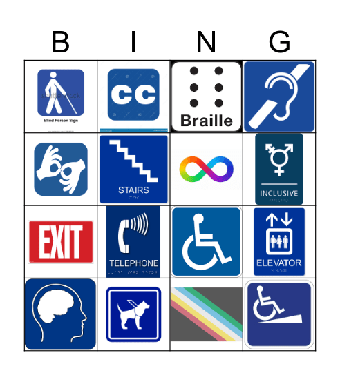 Accessibility Bingo Card