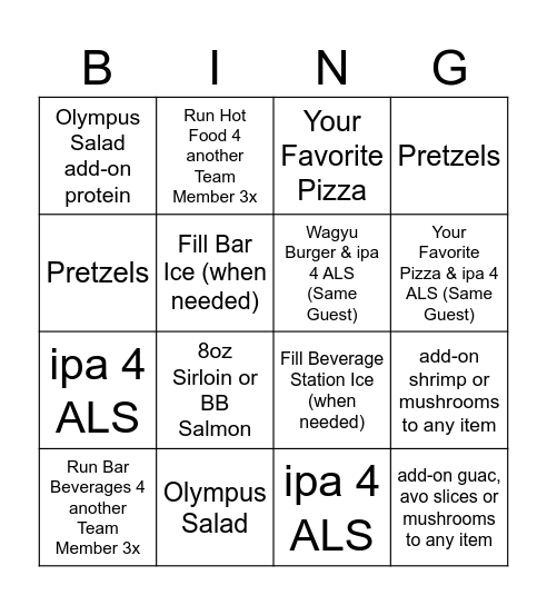 1st 2 TM 2 GET 2 BINGOS Bingo Card