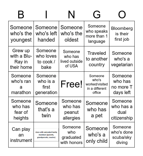 B.E.S.T. DEPT BINGO Card