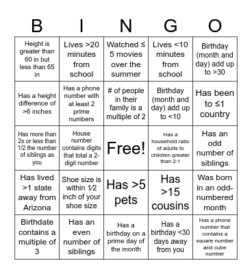 Find Someone Bingo ... Bingo Card