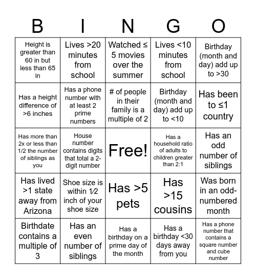 Find Someone Bingo ... Bingo Card