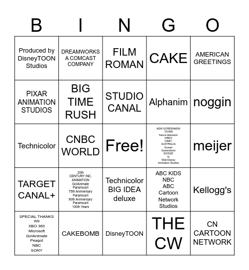 ELEMENTAL Closing Logos Bingo Card