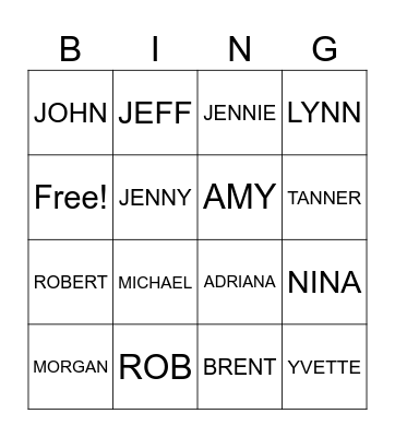 WILD WILD WEST BINGO Card