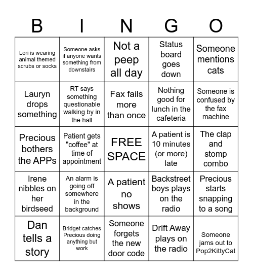 Pulm Bingo v2 Bingo Card