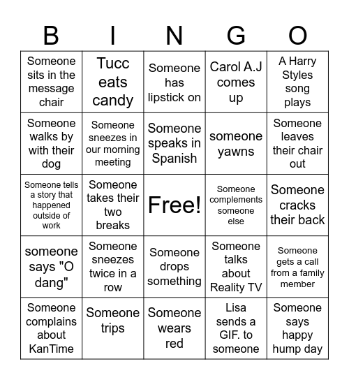 Broomfield TS Bingo 07/26/2023 Bingo Card