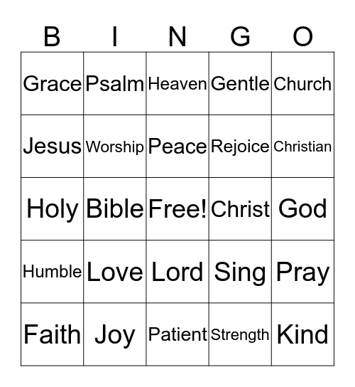 Word of Grace  Bingo Card