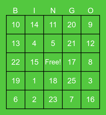 Angela's Bridal Shower Bingo Card