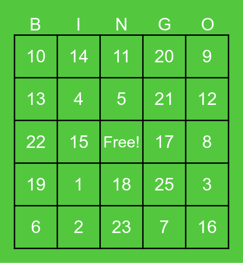 Angela's Bridal Shower Bingo Card