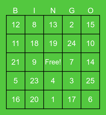 Angela's Bridal Shower Bingo Card