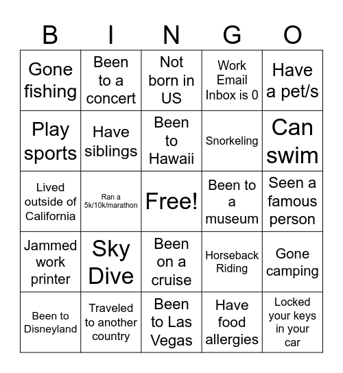 Bingo Card