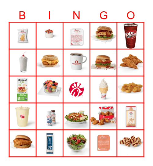 Chick-fil-A Bingo!! Bingo Card