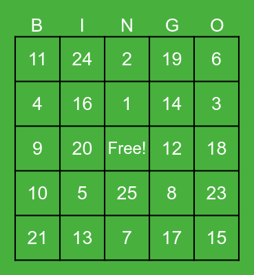 Angela's Bridal Shower Bingo Card