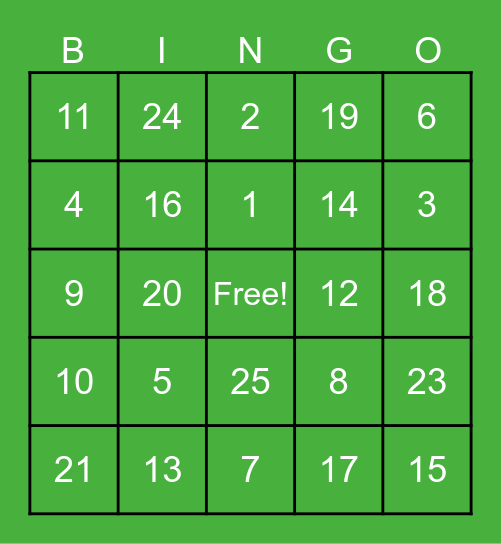 Angela's Bridal Shower Bingo Card