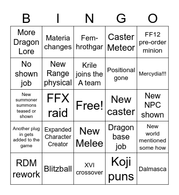 Another fan fest bingo Card