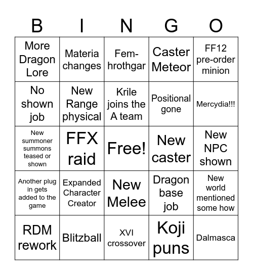 Another fan fest bingo Card