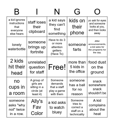 BGCNV BINGO Card