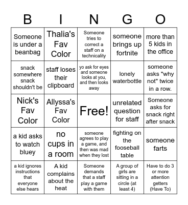 BGCNV BINGO Card